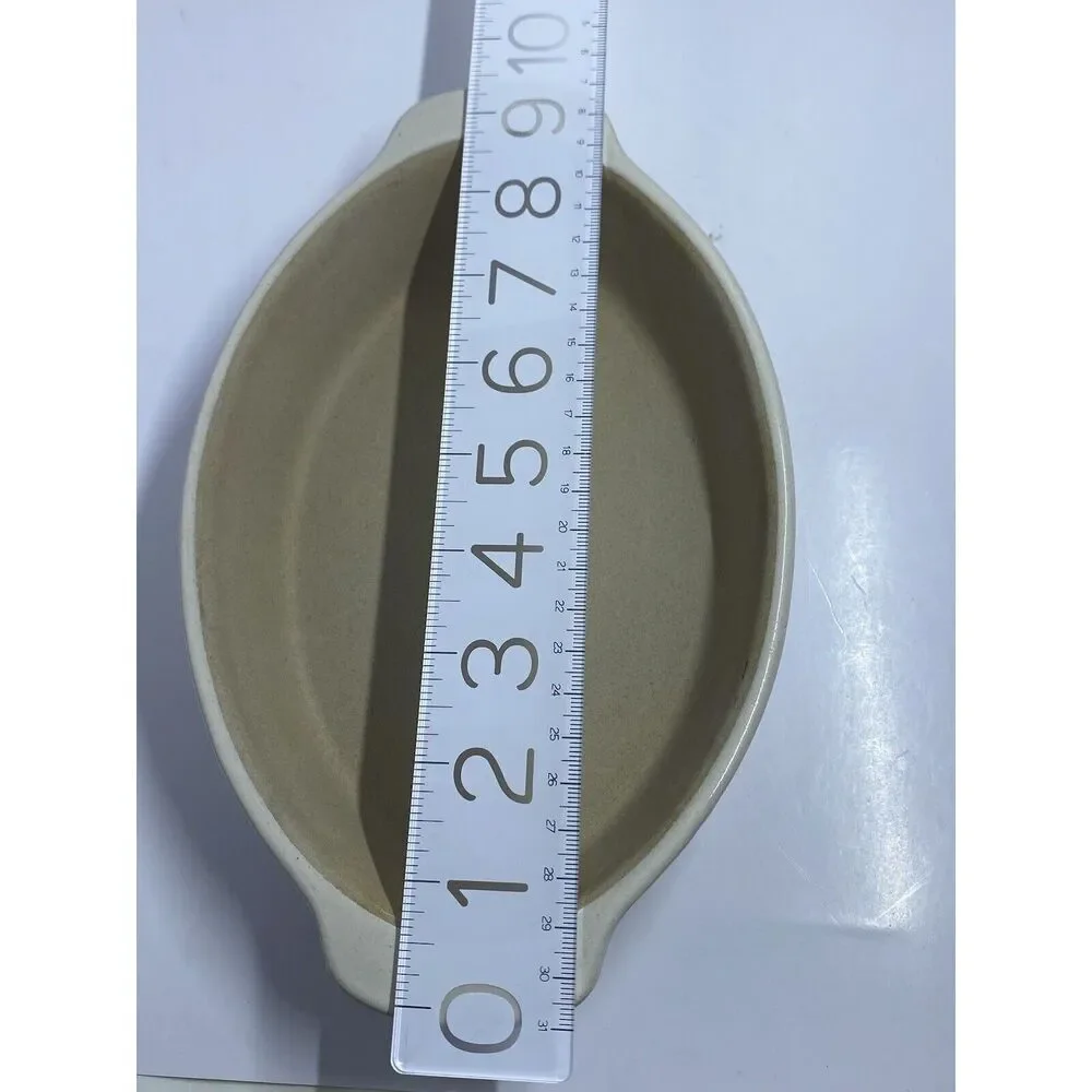 Pampered Chef Family Heritage Stoneware Mini Oval Baker Vanilla Glazed No Box